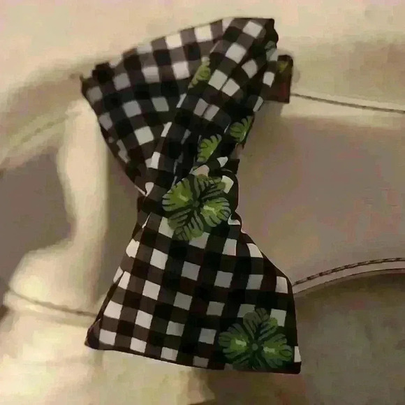 Kate Spade Knot Bow Gree floral Slide Sandals Size 8.5 Twist Bow Preppy - Picture 4 of 4